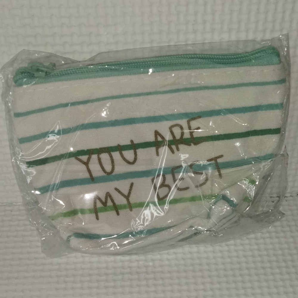 Green white and gold zip up fabric coin po… - Picture 8 of 9